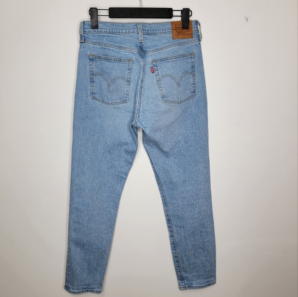 Levi's Wedgie Straight Fit Women's Jeans Light Blue Size 28 Stretch High Rise - Picture 4 of 7